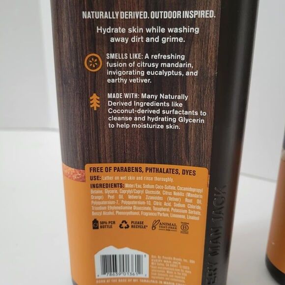 Every Man Jack 2 Pack Body Wash 16.9 Oz Each Mandarin Vetiver - Picture 4 of 4